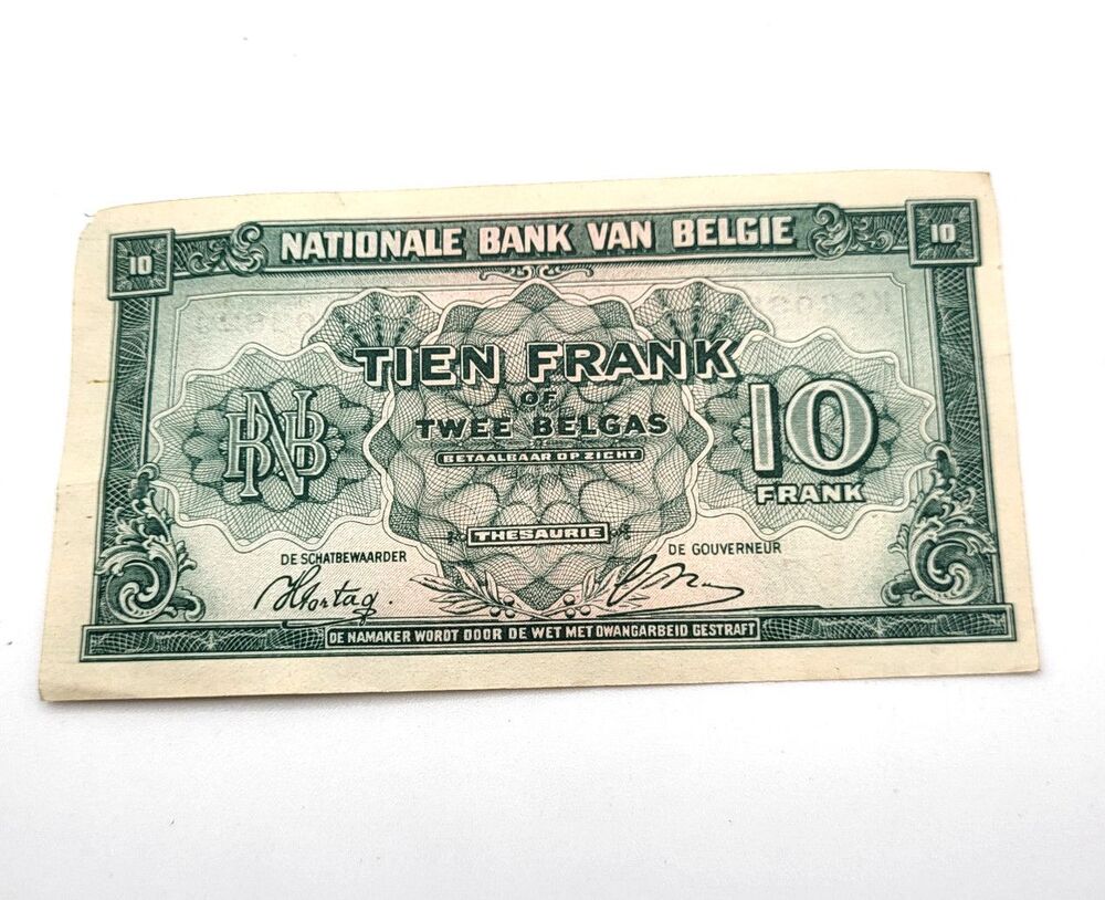 1943 Belgium 10 francs